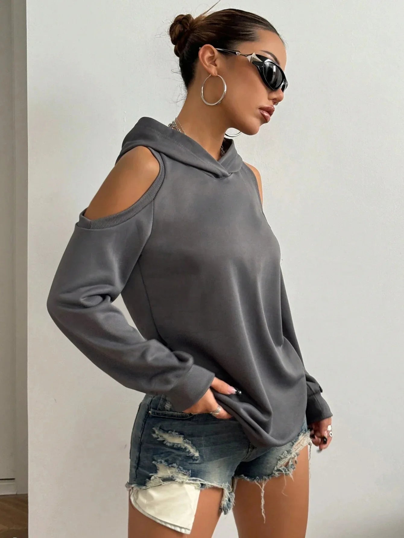 CLARA OFF-SHOULDER HOODIE
