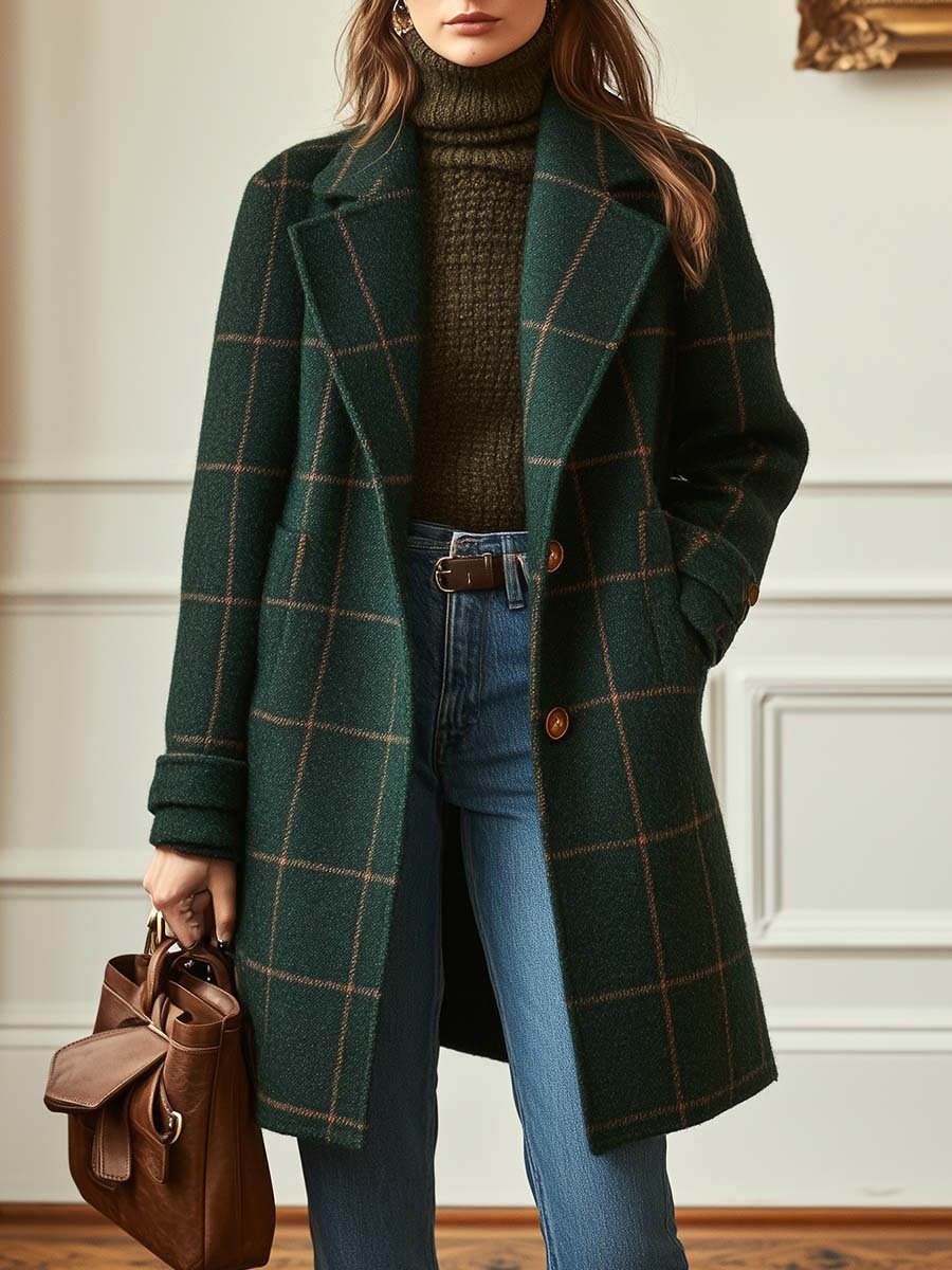 LUNA CHECKERED OVERCOAT
