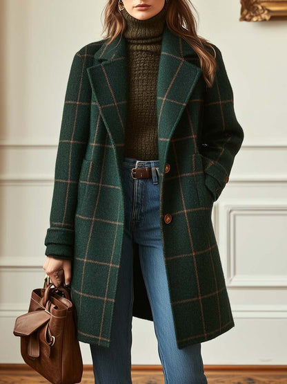 LUNA CHECKERED OVERCOAT
