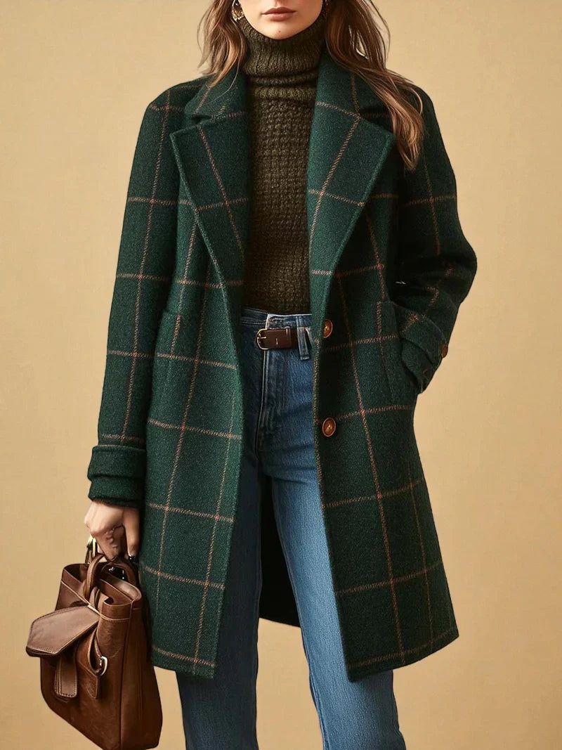 LUNA CHECKERED OVERCOAT