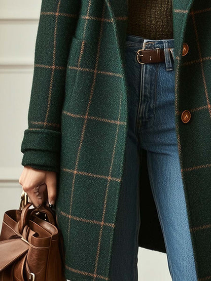 LUNA CHECKERED OVERCOAT