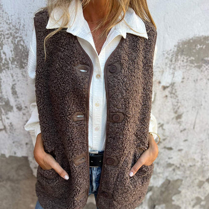 Women's Autumn Button-down Short Warm Vest